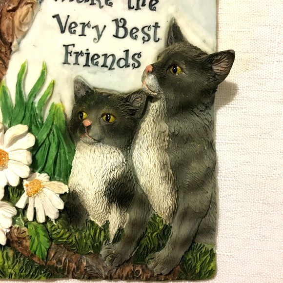 CATS MAKE THE VERY BEST FRIENDS ENESCO Plaque Calico Kitten Vintage 2001 - Picture 4 of 7